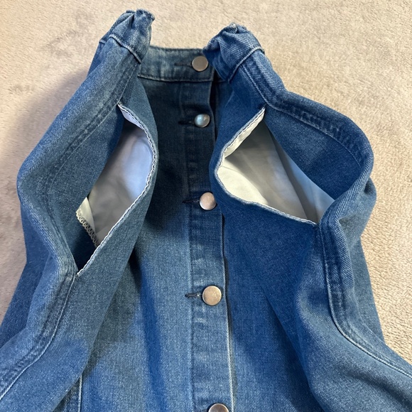 Denim A-Line Skirt Allegra K Small Button Pockets 90s Western Y2K Retro Boho - Picture 8 of 8